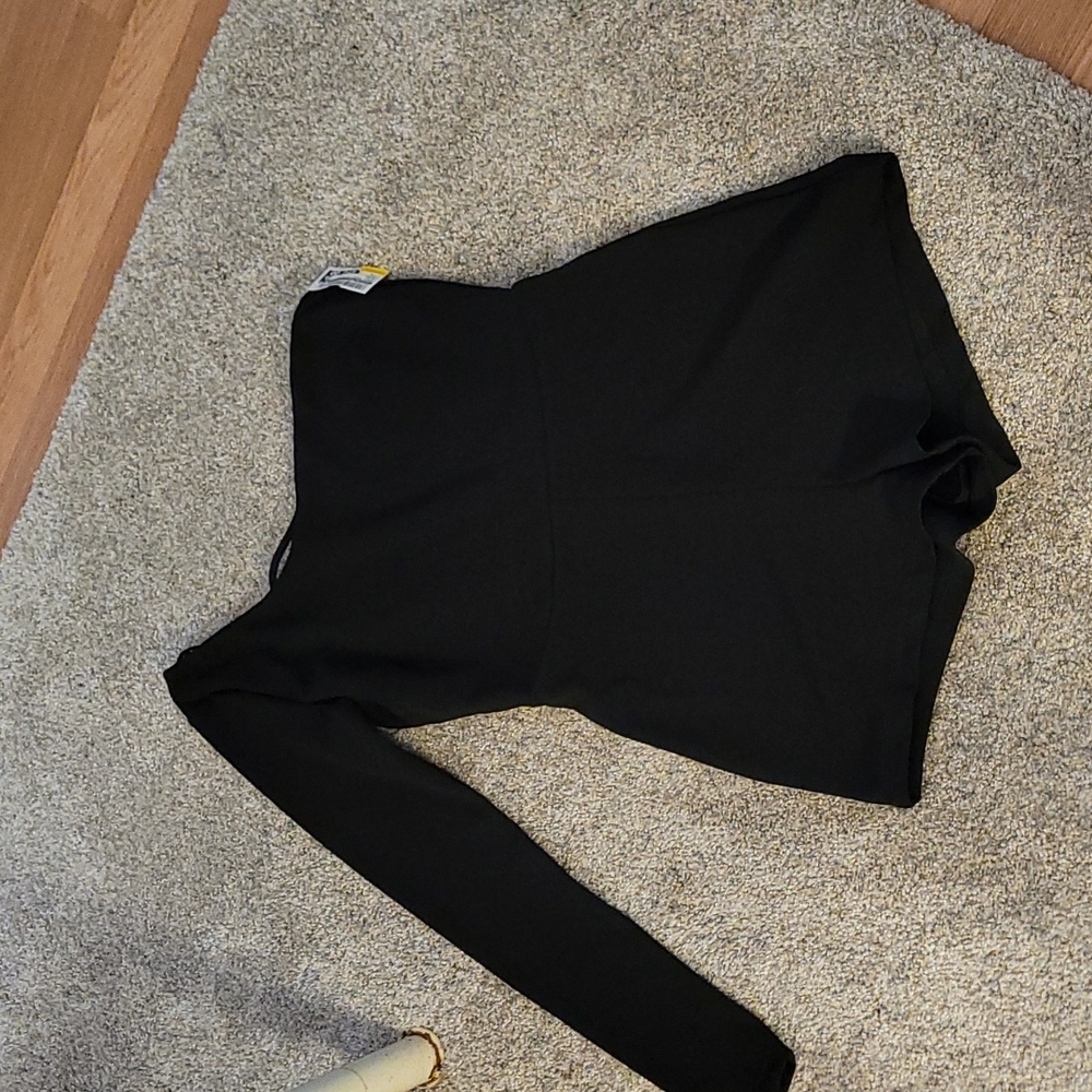 Black one sleeve romper